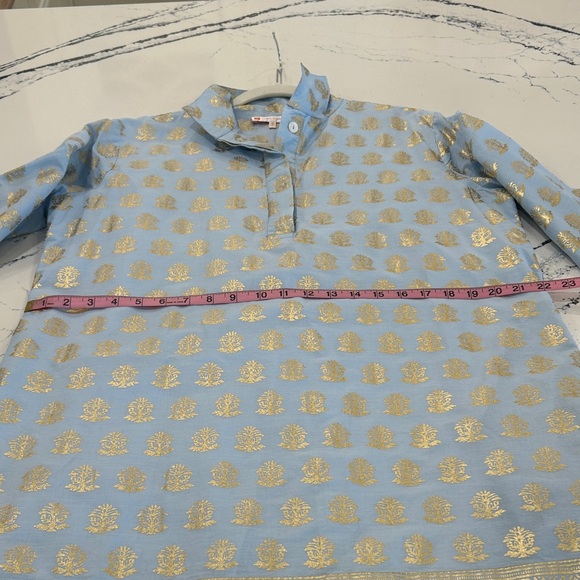 Blue and Gold Patterned Tunic Dress - Picture 13 of 13